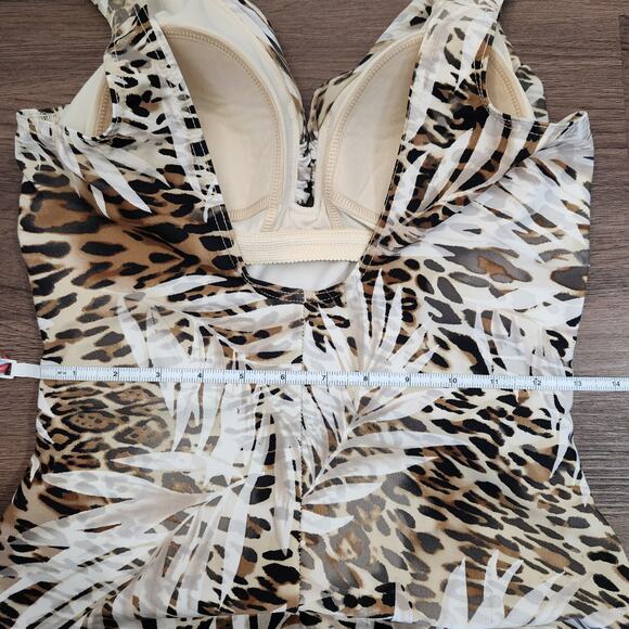 Miraclesuit One Piece Swimsuit 12/14 Beach Vacation‎ Resortwear Animal Print - Picture 5 of 6